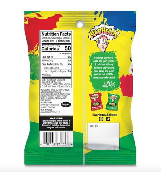 warheads001 雜錦味 戰頭狂酸大挑戰 硬糖樂園 2oz(平行進口)
