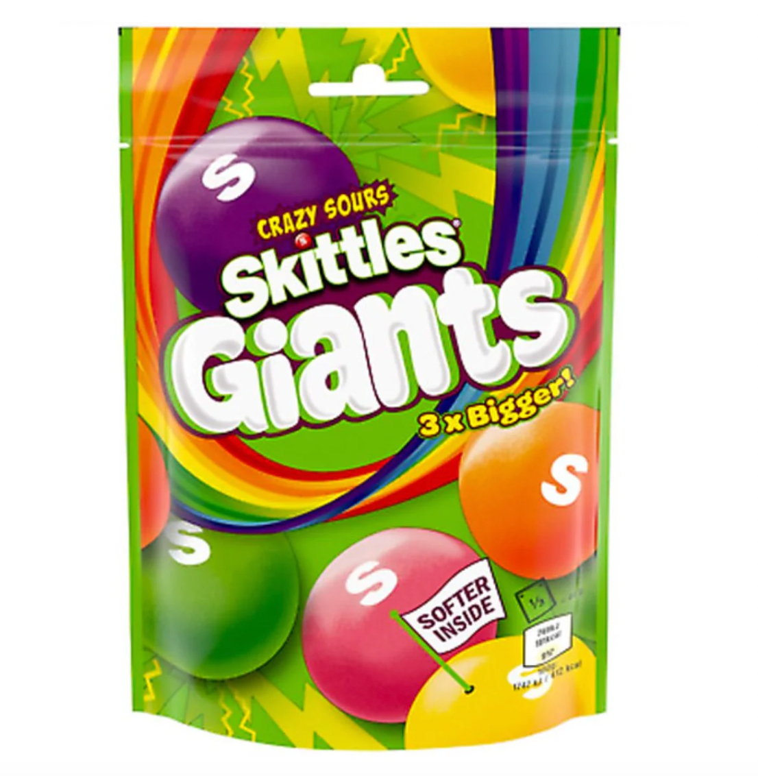 skittle101 Skittles 巨型 Crazy Sours 超酸糖 大大包 132g (平行進口)