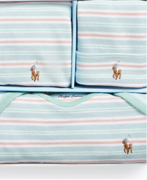 polo209 嬰兒送禮 衣物禮物盒 4件裝 9個月大嬰兒 男女通用(平行進口)