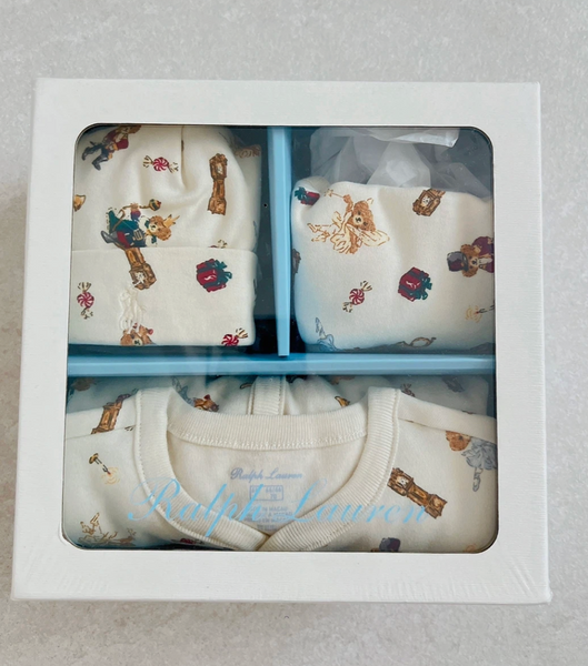 polo210 澳門製造 Polo 嬰兒送禮 衣物禮物盒 3件裝 9個月大嬰兒 男女通用(平行進口)