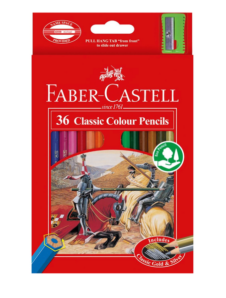 faber002 FABER 紙盒裝 經典油性彩色木顏色鉛筆 36色(平行進口)