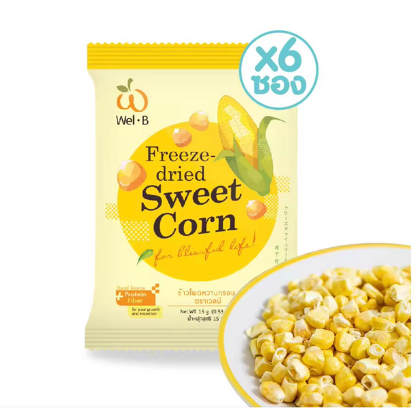 welb002 低鈉無添加鹽糖 6包15g 幼兒100%天然玉米凍乾 (平行進口)