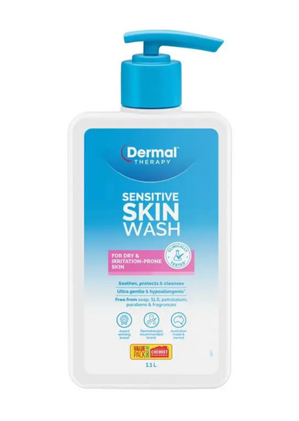 dermal003 大枝裝 1.1L 專供 敏感肌 沐浴露 收復乾燥引致之痕癢及脫皮 (平行進口)