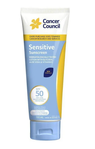 cancer003 Cancer Council 專為敏感肌而設 成人防曬 SPF50+ 加蘆薈 Vitamin E (平行進口)