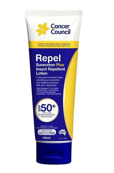 cancer004 Cancer Council 防曬+防蟲 1枝搞掂 SPF50+ 郊外必選(平行進口)