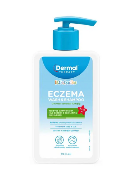 dermal001 濕疹/敏感皮膚配方 2合1 嬰兒沖涼和洗頭 210ml (平行進口)