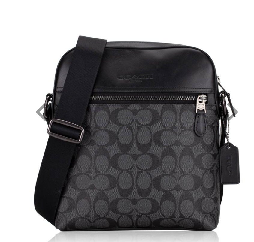 Coach142 香港現貨 Coach Men Signature Houston Flight Bag Charcoal Black