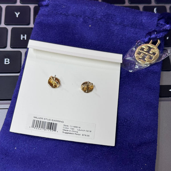 香港現貨 Tory Burch Logo Circle Stud Earrings