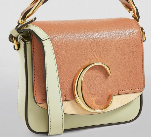 香港現貨 CHLOÉ  Mini Leather Two-Tone Chloé C Bag