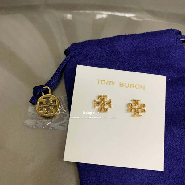 香港現貨 Tory Burch Milgrain Logo Stud Earring