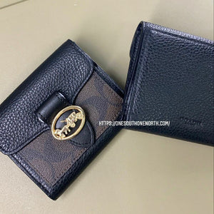 香港現貨 Coach Georgie Small Wallet In Signature Canvas