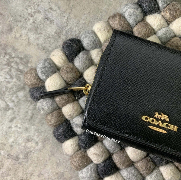 香港現貨 Coach Small Trifold Wallet Leather