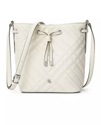 香港現貨 Polo Ralph Lauren Mini Debby II Plaid Quilted Bag White Color