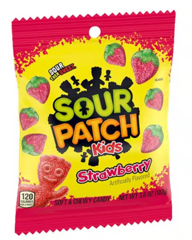 sourpatch001 Sour Patch Kids Strawberry Peg Bag 102g