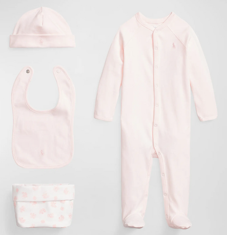 香港現貨 Polo Gift Set 4 in 1 Pink 6-9M