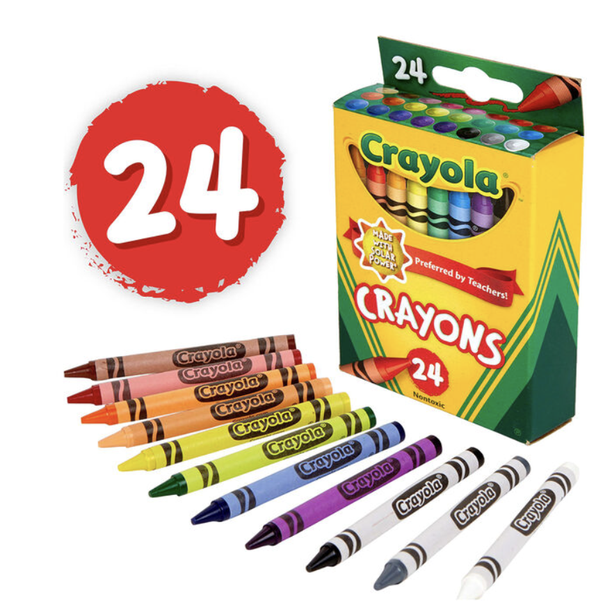 Cra001 美國製造 Crayola crayons 24枝葉24色蠟筆套裝 老師都推介 粗用不心疼 【Parallel Import】