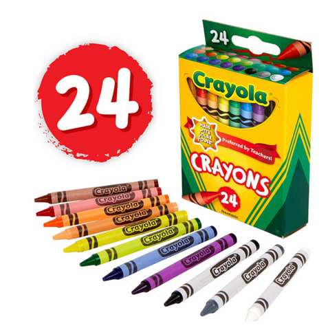 Cra001 美國製造 Crayola crayons 24枝葉24色蠟筆套裝 老師都推介 粗用不心疼 【Parallel Import】