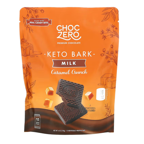 choc004 ChocZero, 無糖牛奶巧克力加焦糖味 6oz x 15 塊, 生酮飲食必需買 唔生酮減肥口痕都可以食 【平行進口】