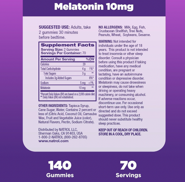 natrol003 10mg 褪黑素軟糖