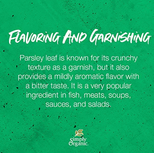 SO002 Simply Organic Parsley Flakes, Cut & Sifted, Certified Organic 0.26 oz