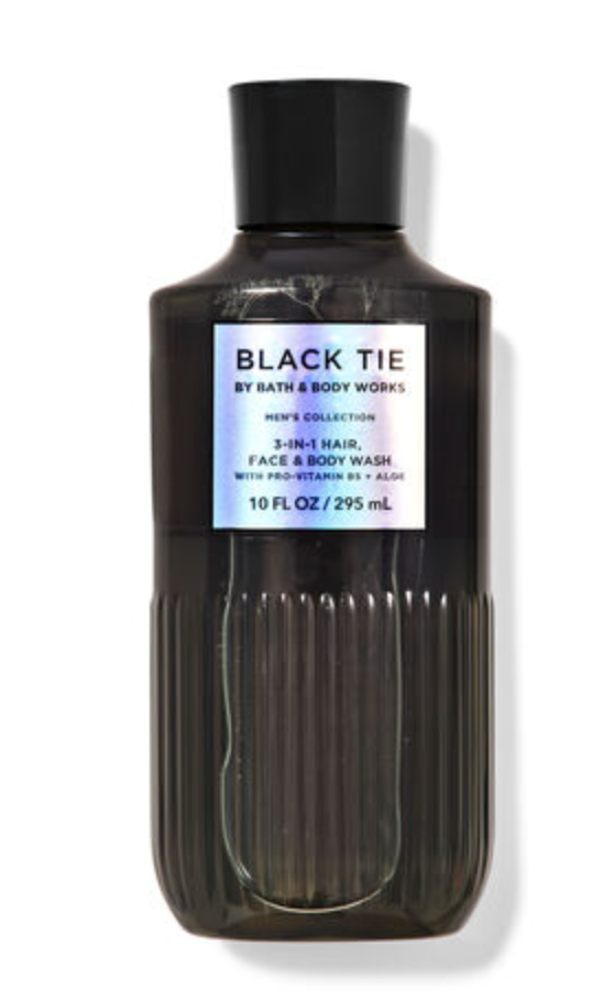 bbw138 Mens Black Tie 3-in-1 Hair, Face & Body Wash