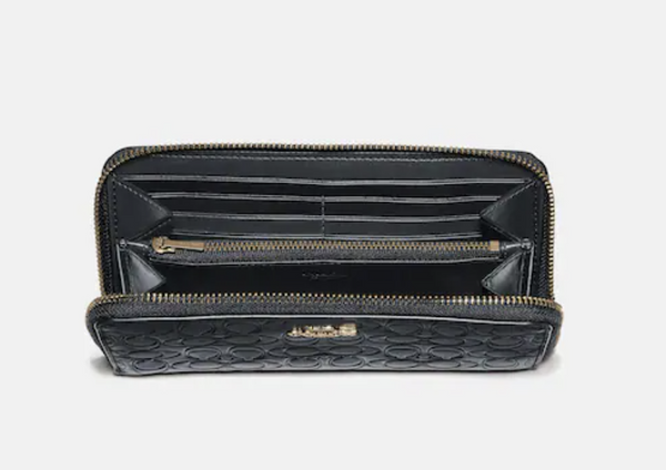 香港現貨 Coach Accordion Wallet In Signature Leather