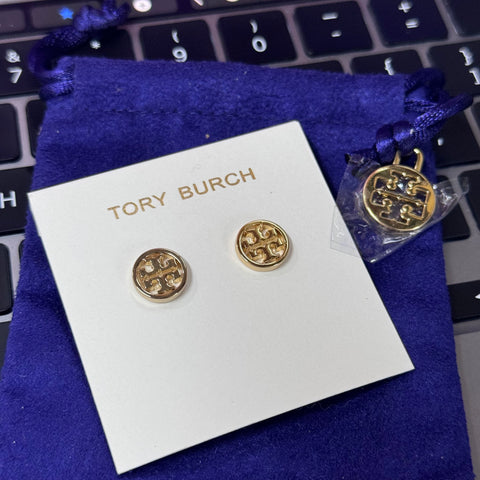香港現貨 Tory Burch Logo Circle Stud Earrings
