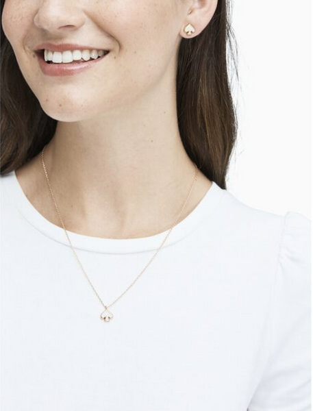 香港現貨 Kate Spade Everyday Spade Glitter Studs And Pendant Set