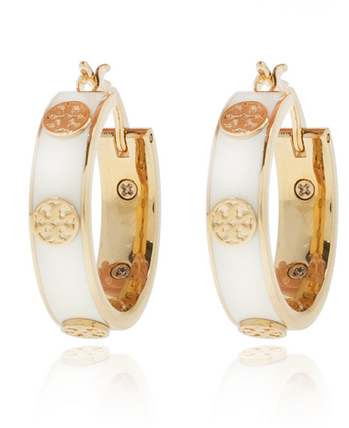 香港現貨 Tory Burch Miller Enamel Hoop Earrings
