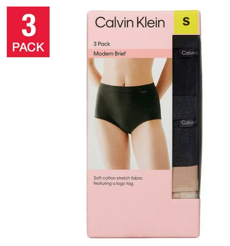 CK1701 CALVIN KLEIN 3色 女裝棉質內褲(1盒3條)【平行進口】