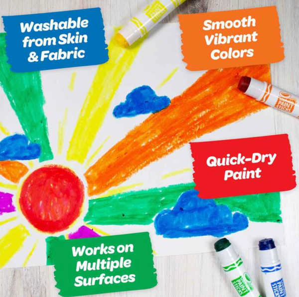 crayola002 Washable Paint Sticks, Kids Paint Set, 6 Count