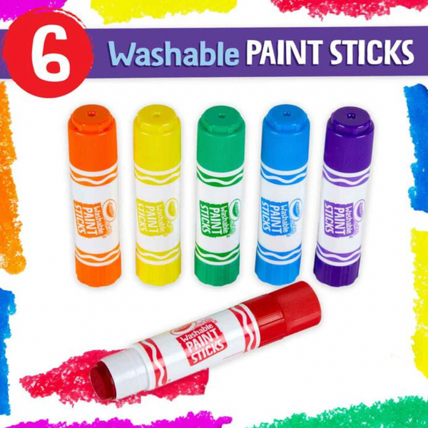 crayola002 Washable Paint Sticks, Kids Paint Set, 6 Count