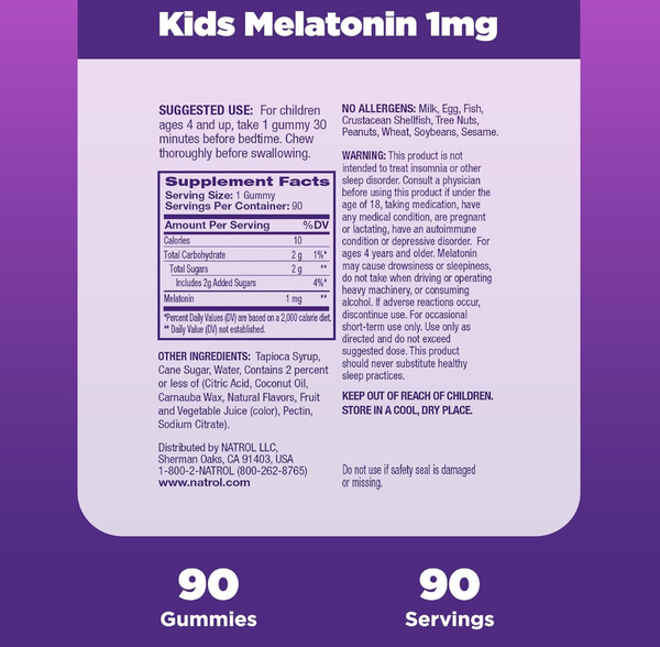 natrol002 Natrol Kids Melatonin 1mg