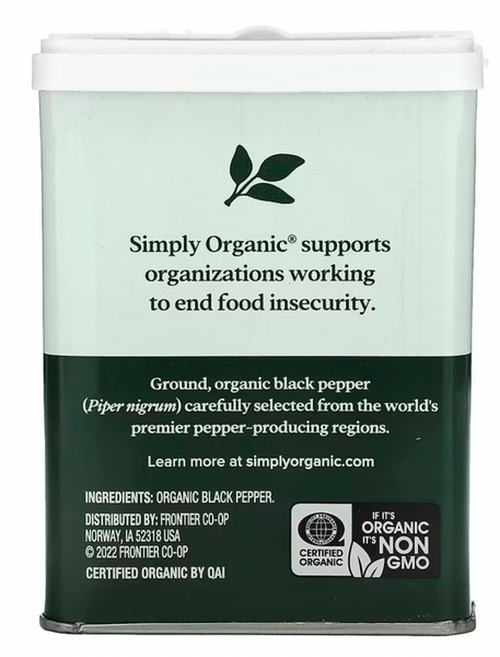 So007 Simply Organic, Black Pepper, 4 oz (113.4 g)