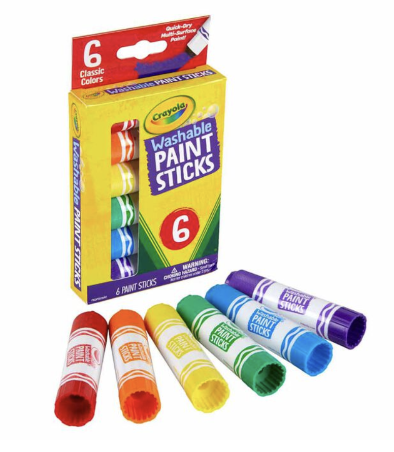 crayola002 Washable Paint Sticks, Kids Paint Set, 6 Count