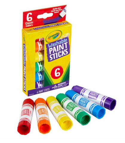 crayola002 Washable Paint Sticks, Kids Paint Set, 6 Count