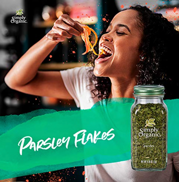 SO002 Simply Organic Parsley Flakes, Cut & Sifted, Certified Organic 0.26 oz