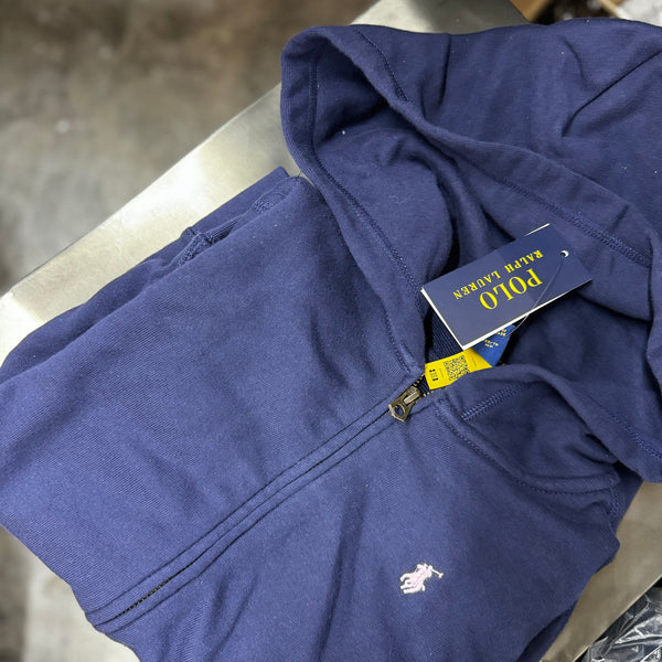 香港現貨 Polo Ralph Lauren Big Girls  Navy / Pink Pony Zip Jacket  Size XL