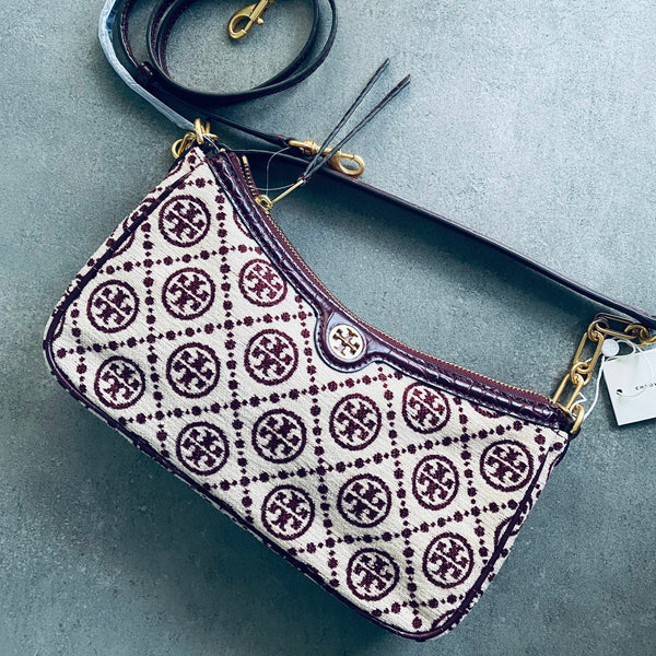 香港現貨 Tory Burch T Monogram Chenille Studio Bag