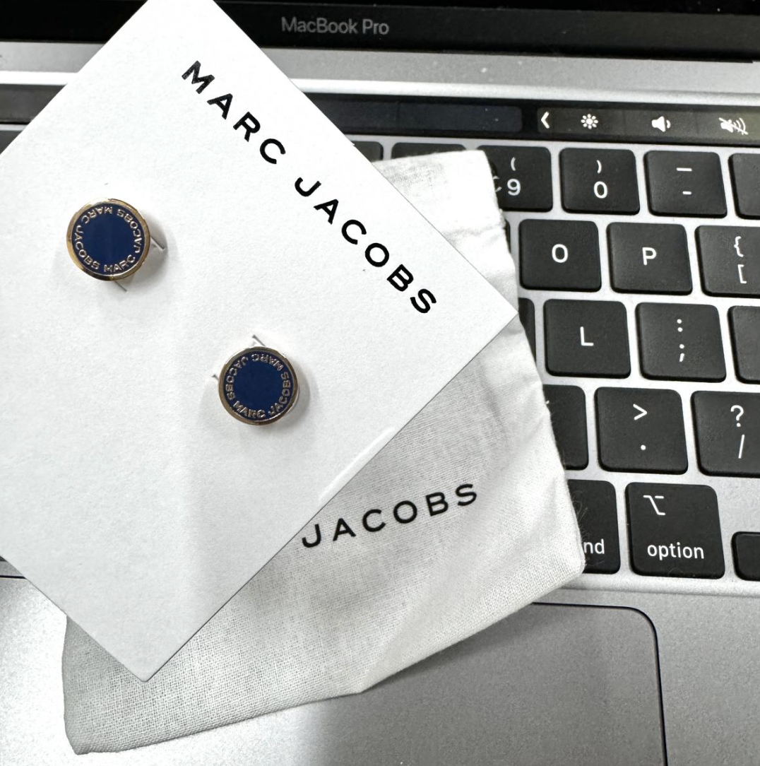 MJ114 Marc Jacobs - Marc Jacobs 小圓圈耳環，送人一流 生日禮物 深藍色【平行輸入】