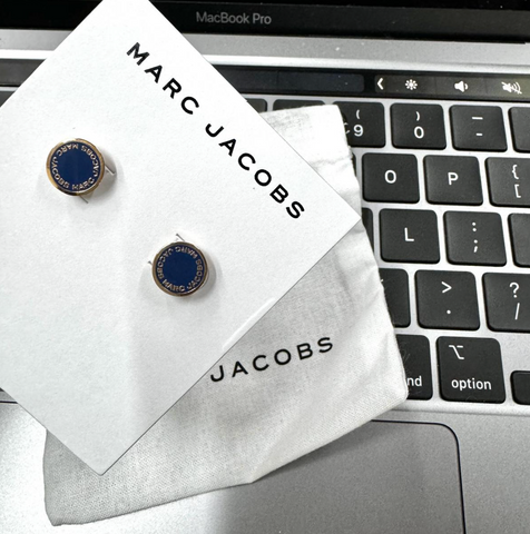 MJ114 Marc Jacobs - Marc Jacobs 小圓圈耳環，送人一流 生日禮物 深藍色【平行輸入】