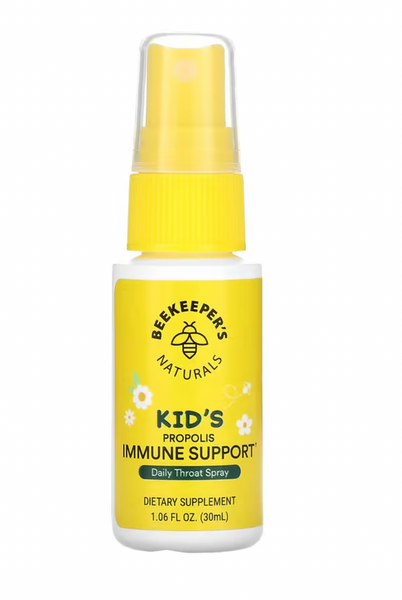 beekeeper001 Beekeeper's Naturals, Kids, Propolis Immune Support, Daily Throat Spray, 1.06 fl oz (30 ml)