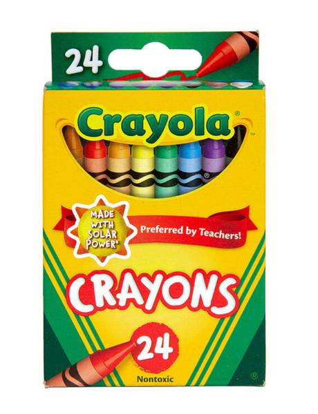 Cra001 美國製造 Crayola crayons 24枝葉24色蠟筆套裝 老師都推介 粗用不心疼 【Parallel Import】