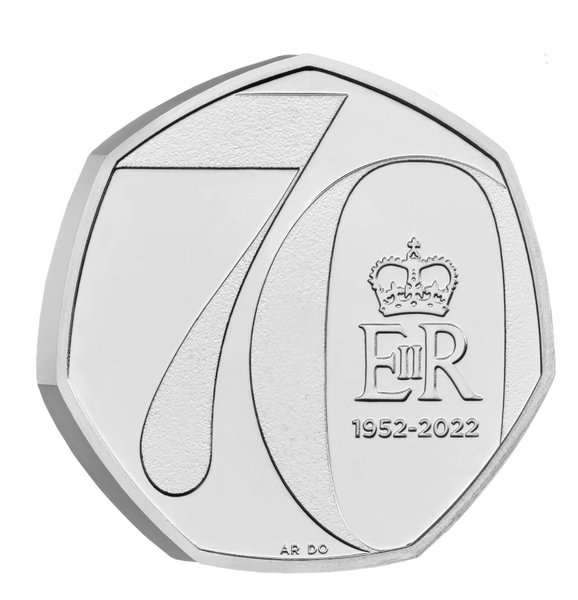 香港現貨 英國Royal Mint紀念幣 The Platinum Jubilee of Her Majesty The Queen 2022 UK 50p Brilliant Uncirculated Coin