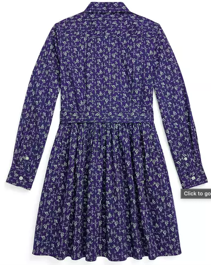 香港現貨  Ralph Lauren Big Girls Flower Shirt Dress Size 16