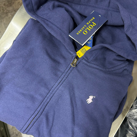 香港現貨 Polo Ralph Lauren Big Girls  Navy / Pink Pony Zip Jacket  Size XL