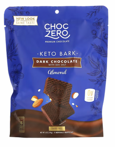 choc001 ChocZero, 無糖海鹽黑巧克力 杏仁味 6oz x 15 塊, 生酮飲食必需買 唔生酮減肥口痕都可以食 【平行進口】