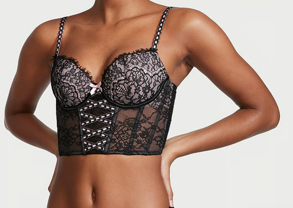 VS002 Victoria's Secret Lightly-Lined Heritage Ribbon Slot Bra Top