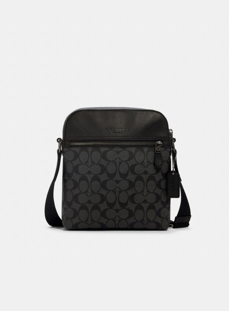 香港現貨 Coach Houston Flight Bag In Signature Canvas
