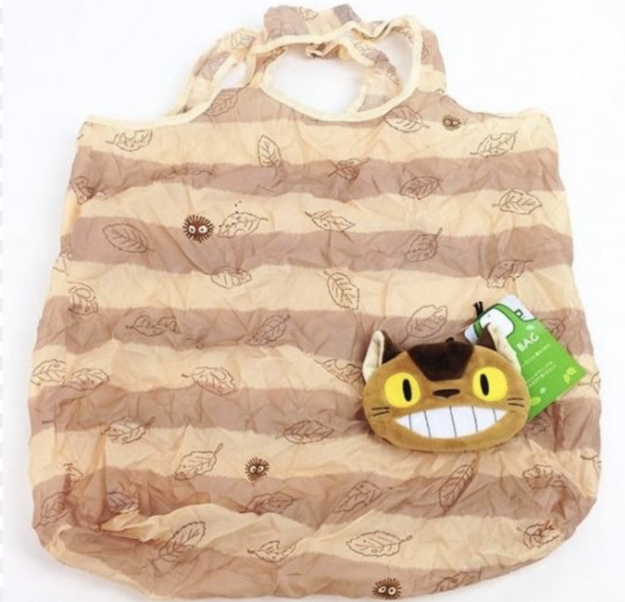香港現貨 日本Totoro 宮崎駿 龍貓 貓巴士 煤炭屎 可摺 環保袋